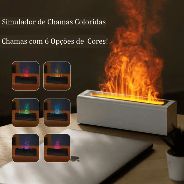 Difusor de fragancia y humidificador con llama de simulación colorida