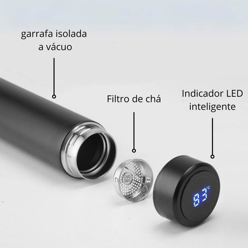 Botella termo de 500 ml con indicador de temperatura digital