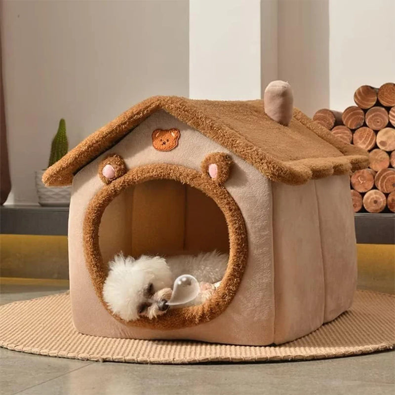 Casa plegable lavable para perros y gatos pequeños.