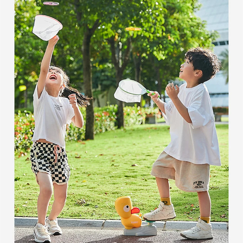 Lanzador de discos voladores infantil.