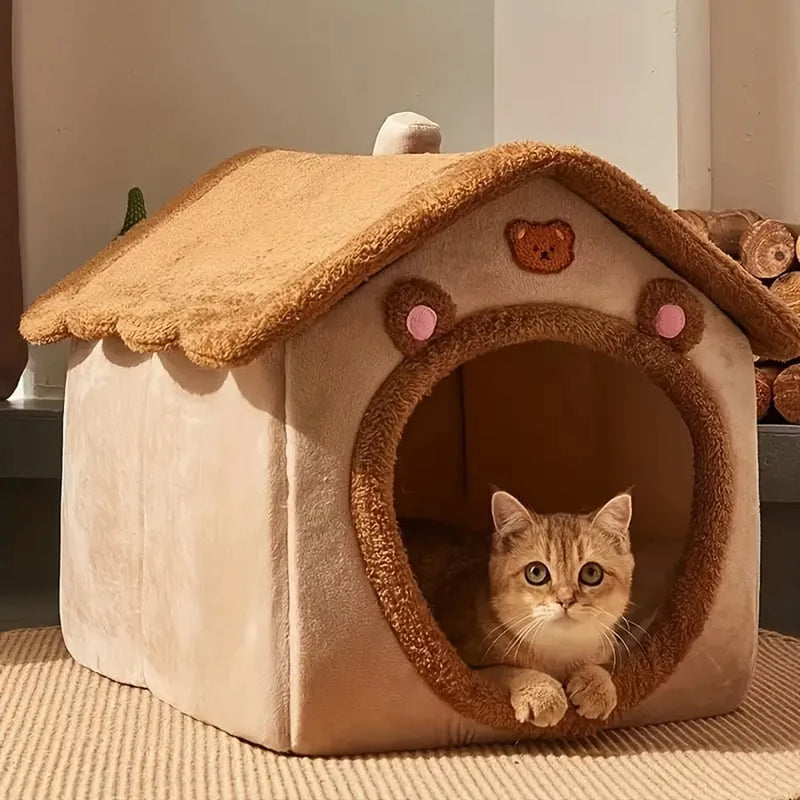 Casa plegable lavable para perros y gatos pequeños.