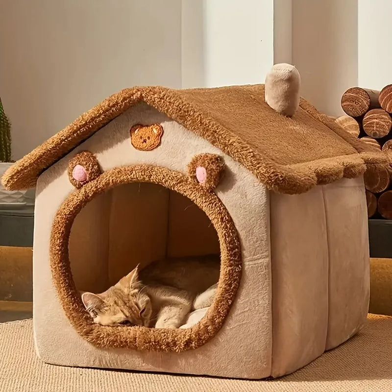 Casa plegable lavable para perros y gatos pequeños.