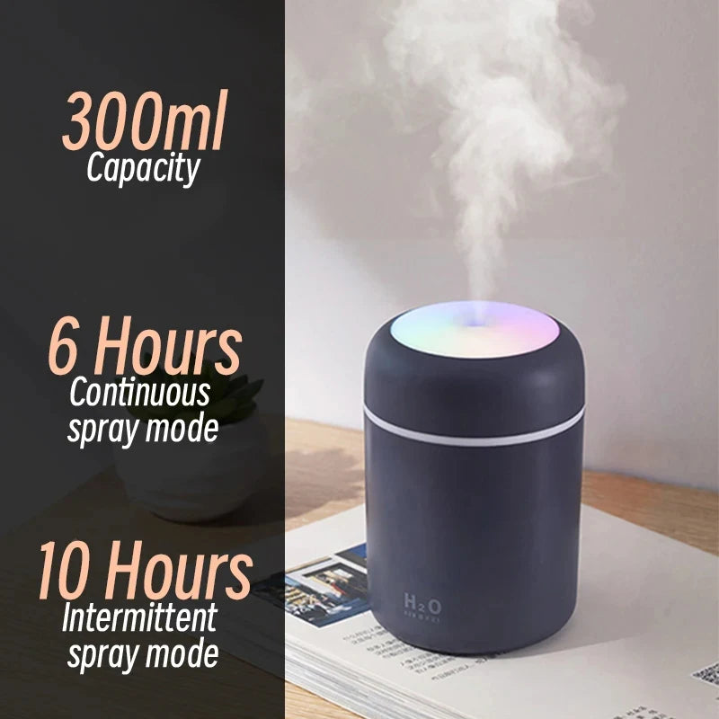 Humidificador de aire Xiaomi H2O 300ml Mini difusor de aroma USB portátil con niebla fría