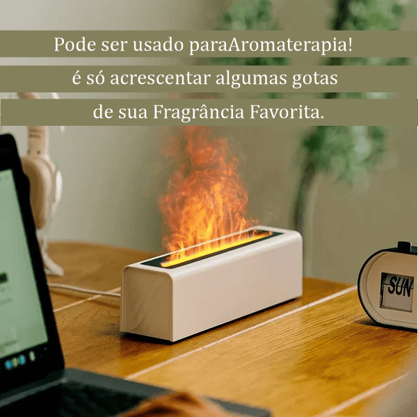 Difusor de fragancia y humidificador con llama de simulación colorida