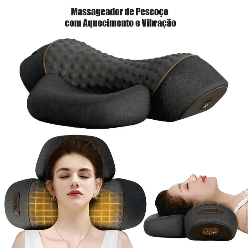 Alivio instantáneo: Almohada masajeadora cervical con calor y vibración para una relajación total