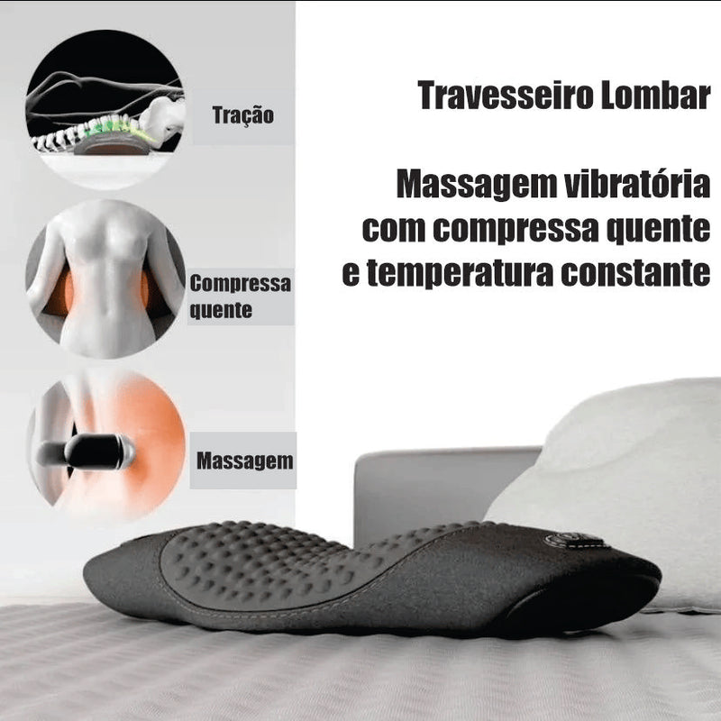 Alivio del dolor de espalda: almohada masajeadora con calefacción y soporte lumbar